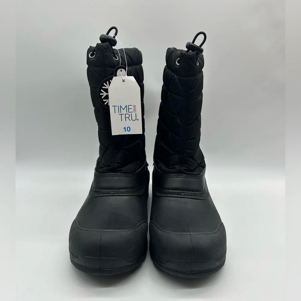 Time and Tru Women’s Black Winter Snow Boots Temperature Rated -5°F Sz 10 | NWT